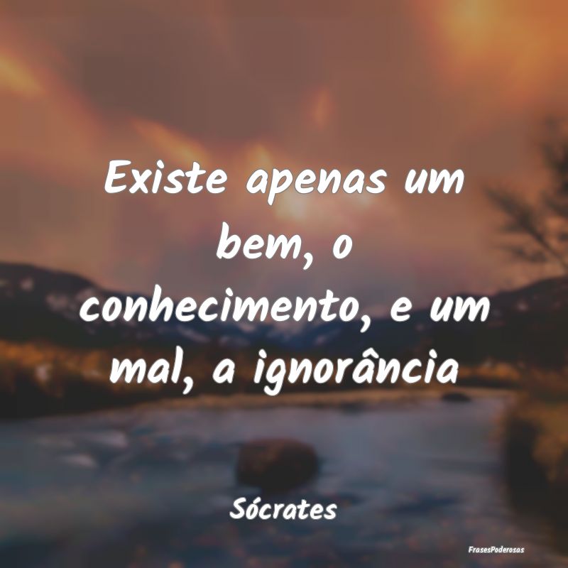Existe apenas um bem, o conhecimento, e um mal, a ...