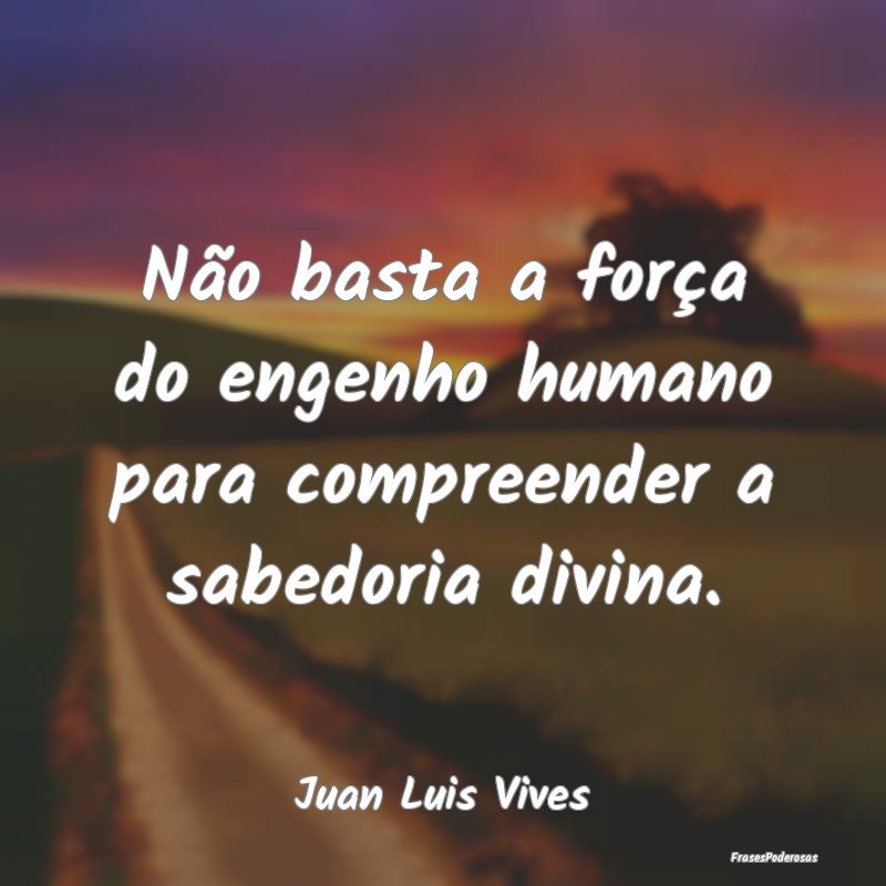 Não basta a força do engenho humano para compree...