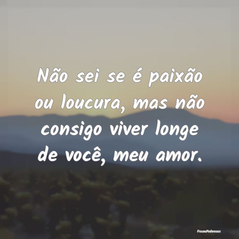 Não sei se é paixão ou loucura, mas não consig...