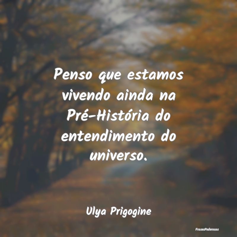 Penso que estamos vivendo ainda na Pré-História ...