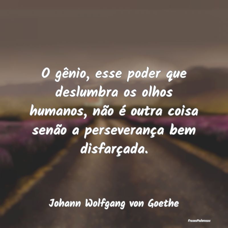 Frases de Perseverança - O gênio, esse poder que deslumbra os olhos humano...