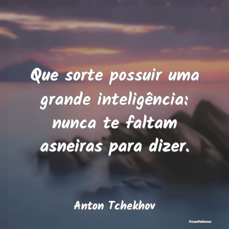 Que sorte possuir uma grande inteligência: nunca ...
