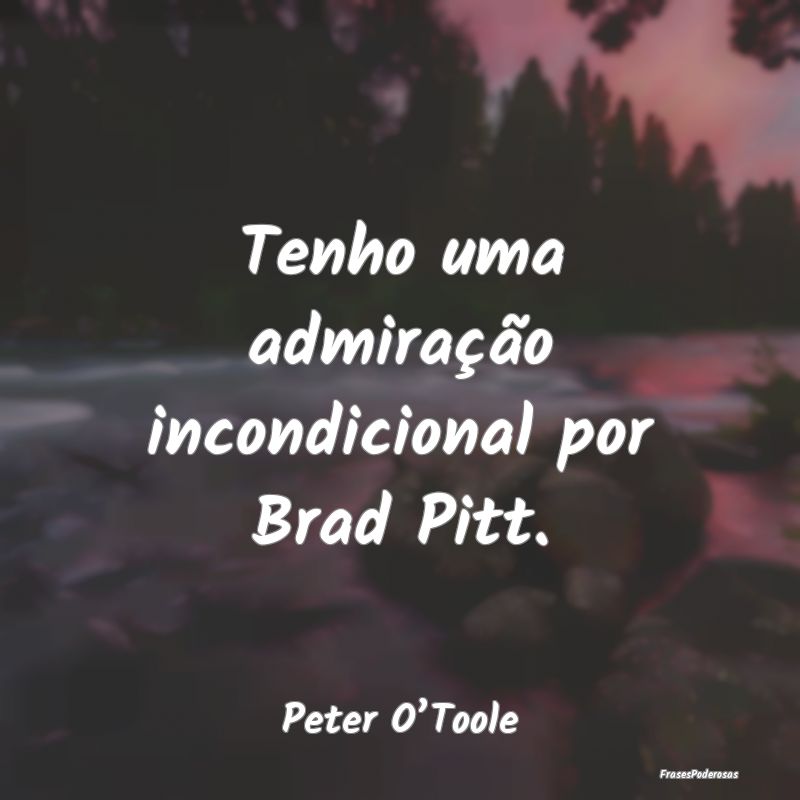 Tenho uma admiração incondicional por Brad Pitt....