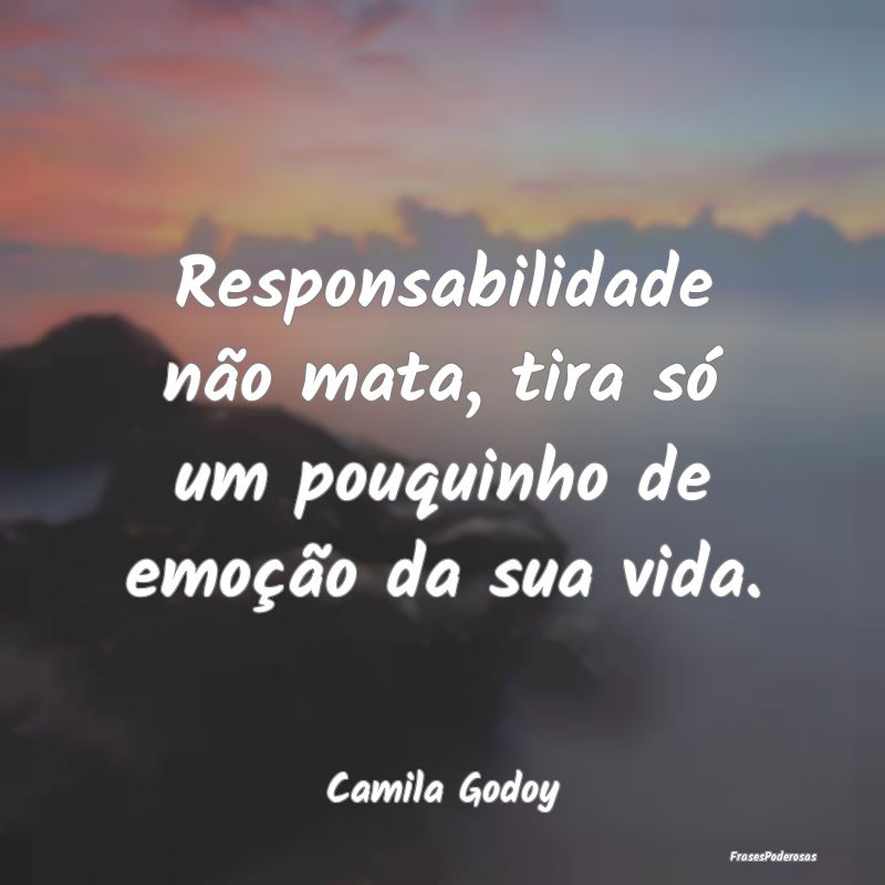 Responsabilidade não mata, tira só um pouquinho ...