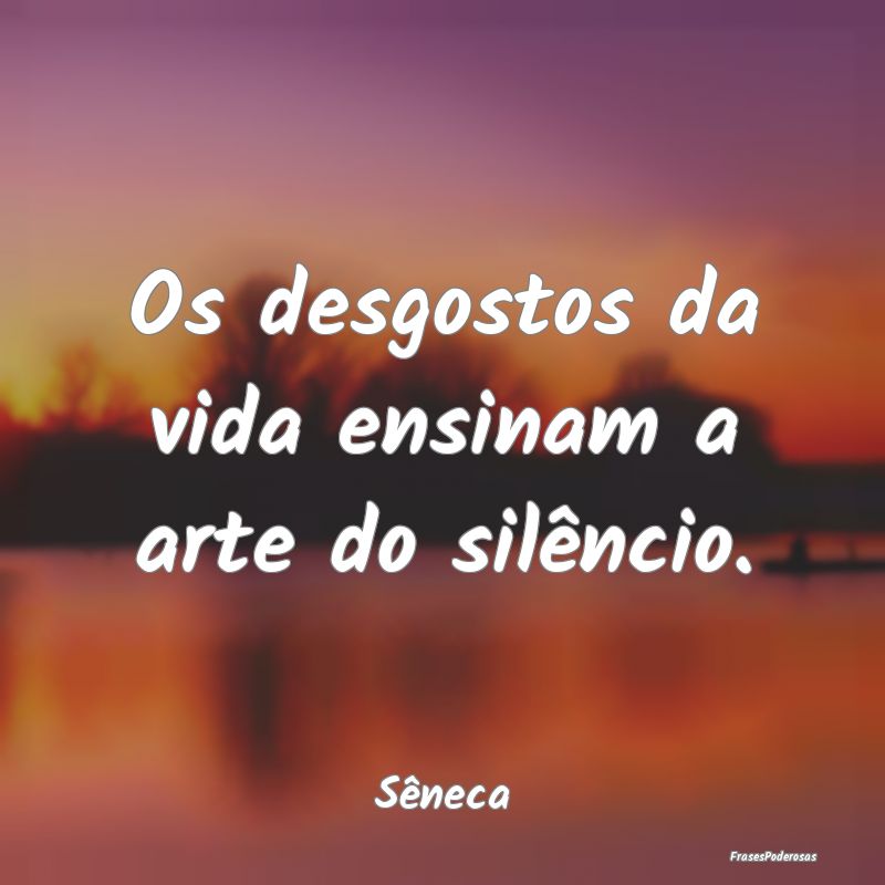 Os desgostos da vida ensinam a arte do silêncio....