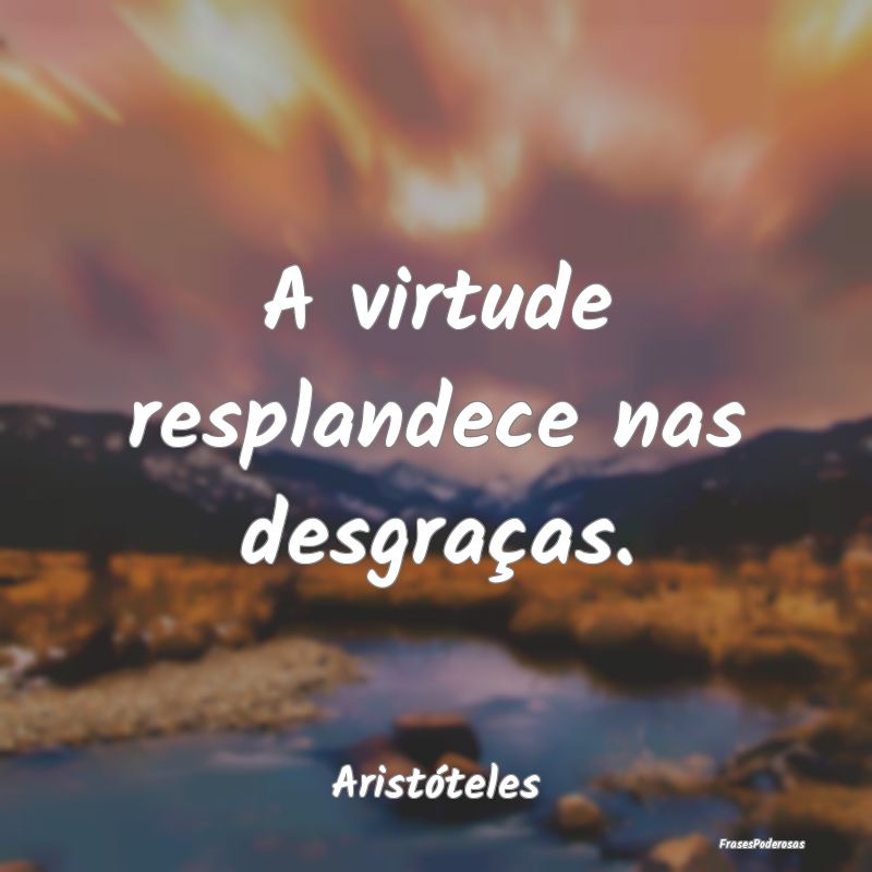 A virtude resplandece nas desgraças....
