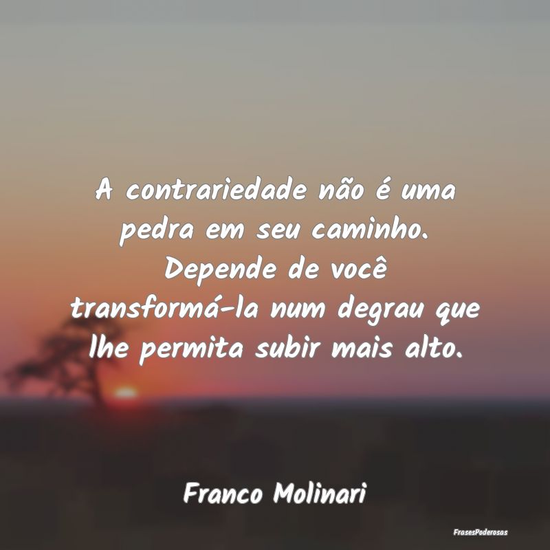 A contrariedade não é uma pedra em seu caminho. ... A contrariedade não é uma pedra em seu caminho. ...