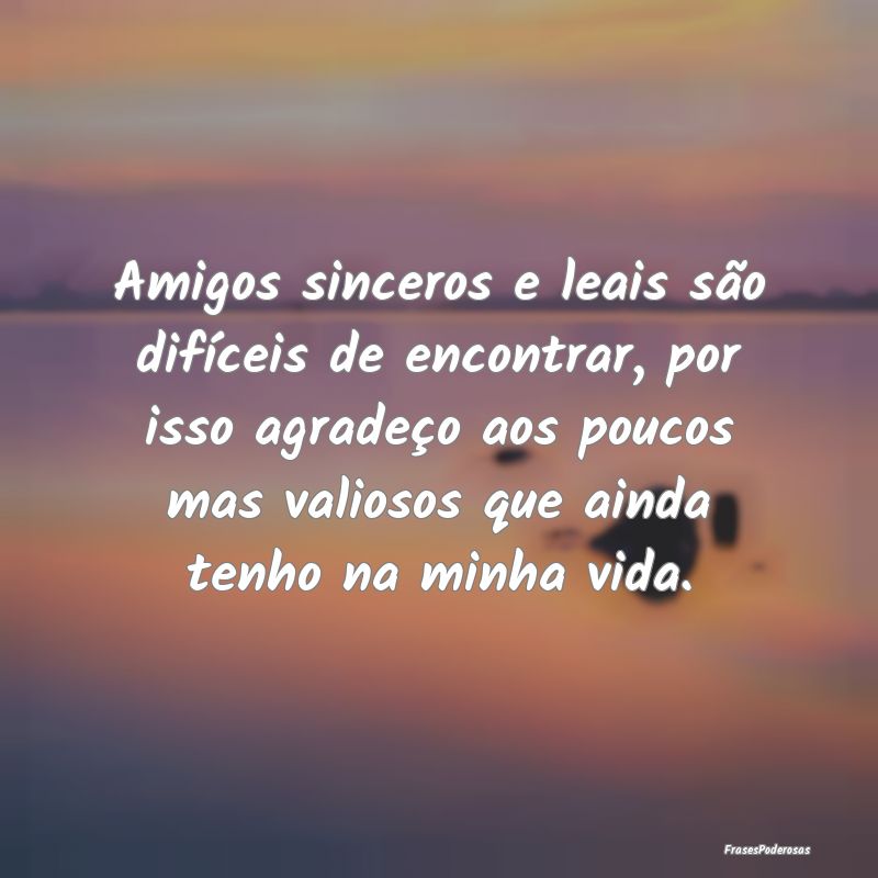 Amigos sinceros e leais são difíceis de encontra...