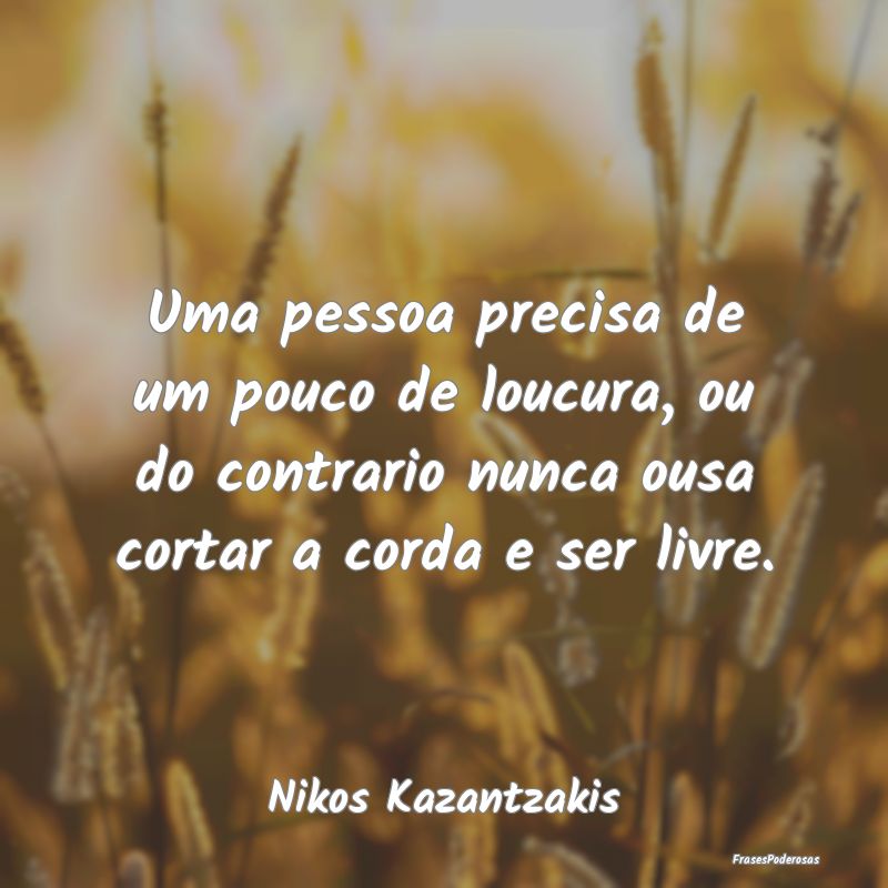 Uma pessoa precisa de um pouco de loucura, ou do c... Uma pessoa precisa de um pouco de loucura, ou do c...