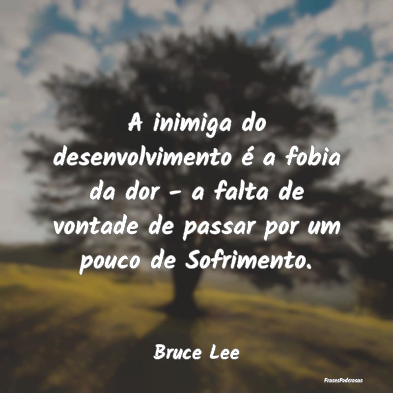 A inimiga do desenvolvimento é a fobia da dor - a... A inimiga do desenvolvimento é a fobia da dor - a...