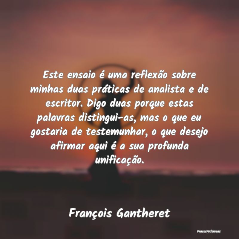 Este ensaio é uma reflexão sobre minhas duas prÃ... Este ensaio é uma reflexão sobre minhas duas prÃ...