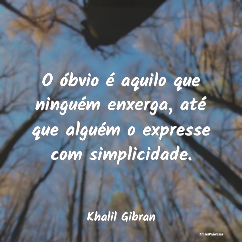 O óbvio é aquilo que ninguém enxerga, até que ...