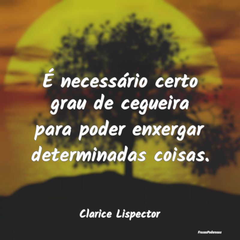 É necessário certo grau de cegueira para poder e... É necessário certo grau de cegueira para poder e...