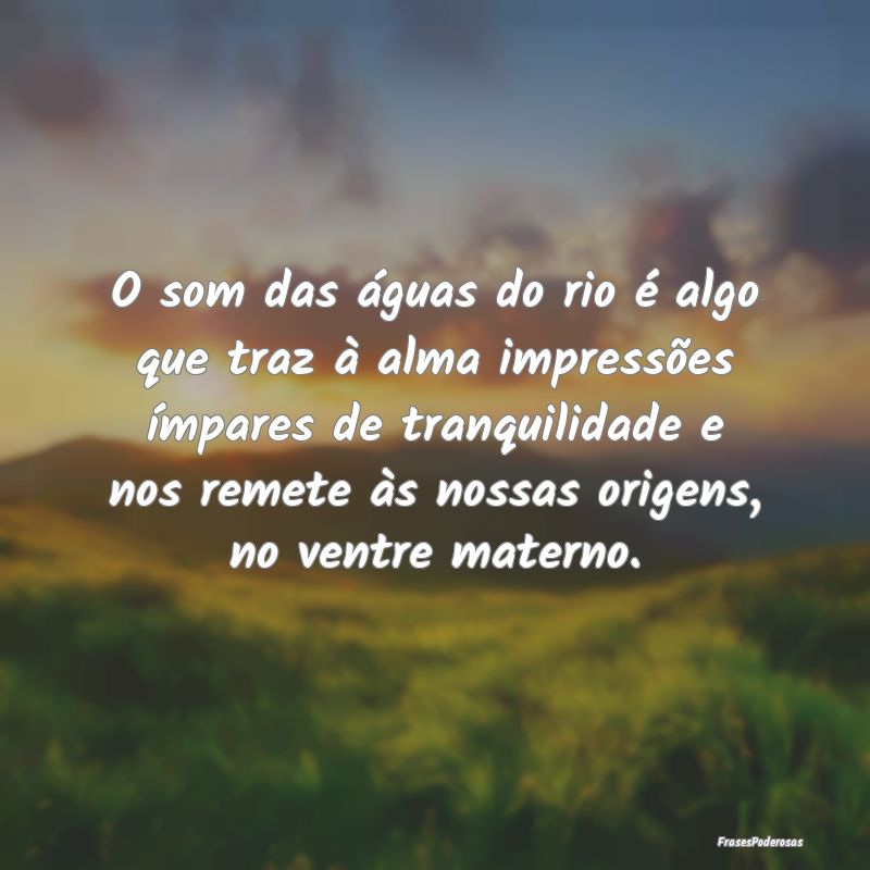 O som das águas do rio é algo que traz à alma i... O som das águas do rio é algo que traz à alma i...