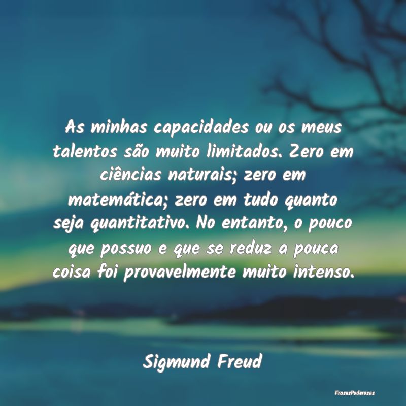 As minhas capacidades ou os meus talentos são mui... As minhas capacidades ou os meus talentos são mui...