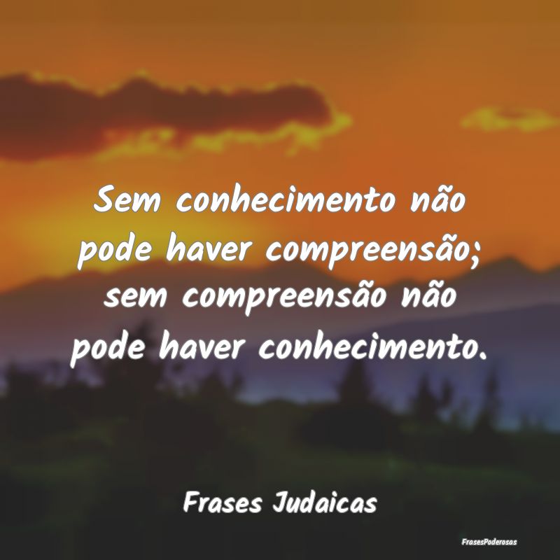 Sem conhecimento não pode haver compreensão; sem...