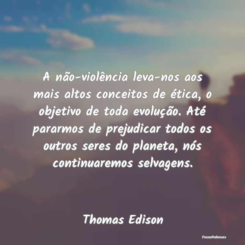 A não-violência leva-nos aos mais altos conceito...
