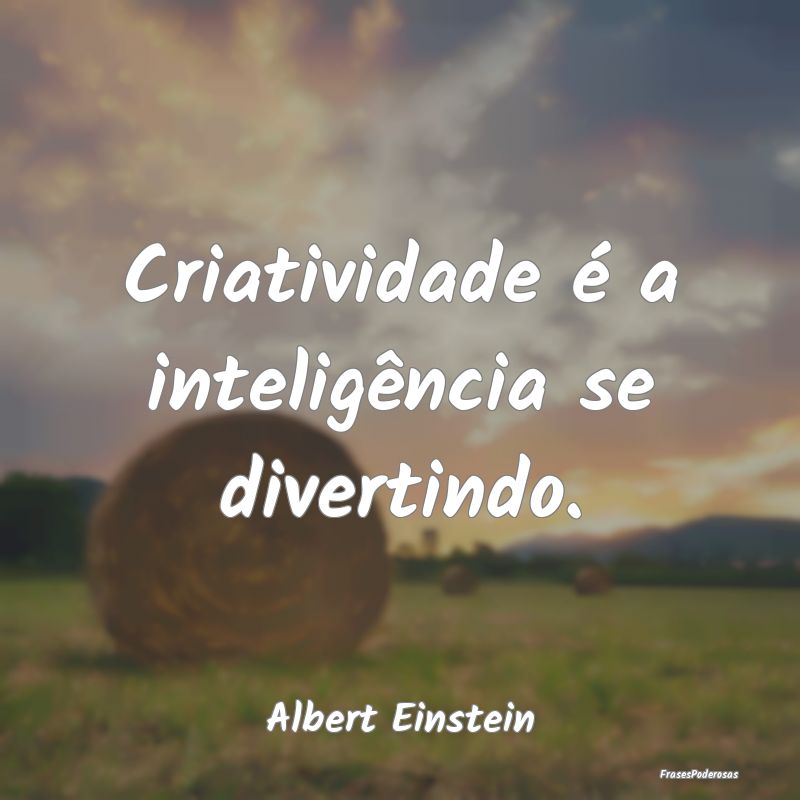 Criatividade é a inteligência se divertindo....