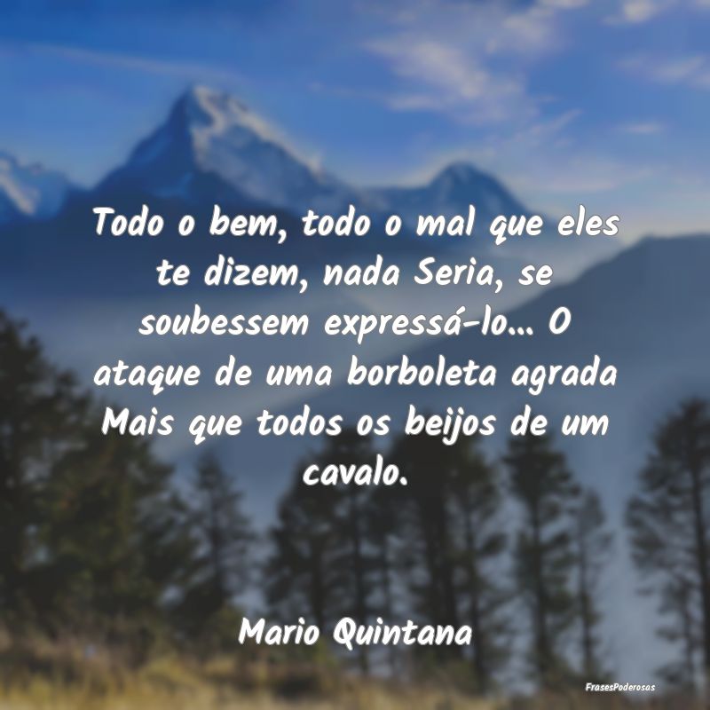 Todo o bem, todo o mal que eles te dizem, nada Ser... Todo o bem, todo o mal que eles te dizem, nada Ser...