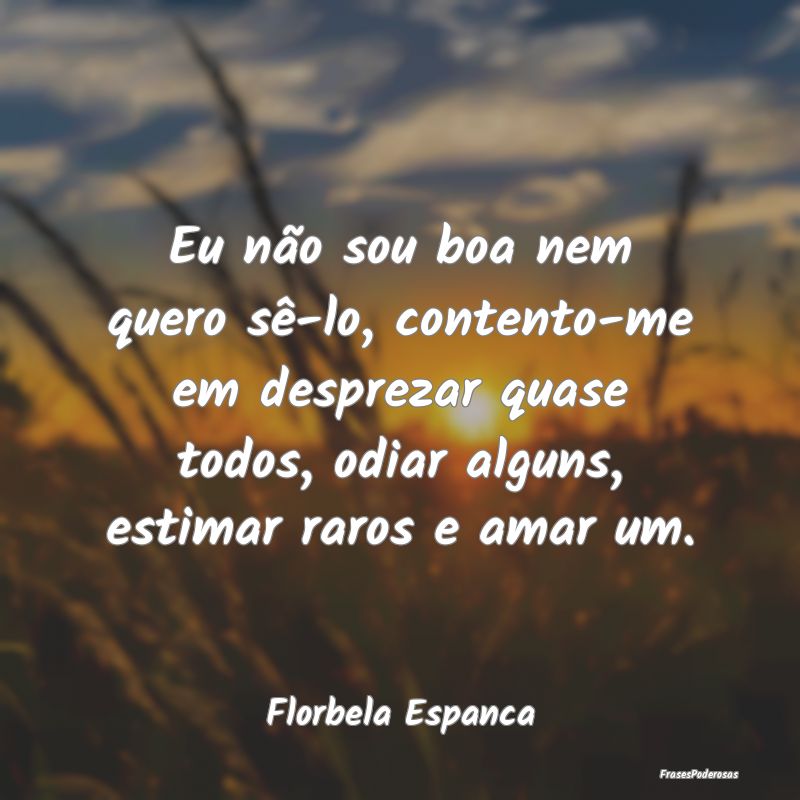 Eu não sou boa nem quero sê-lo, contento-me em d... Eu não sou boa nem quero sê-lo, contento-me em d...