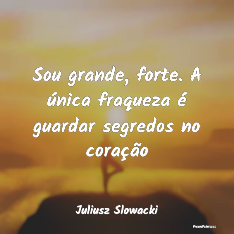 Sou grande, forte. A única fraqueza é guardar se...