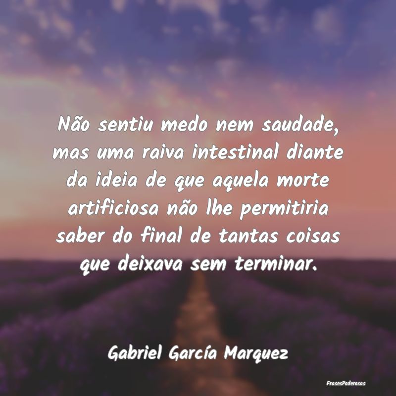 Não sentiu medo nem saudade, mas uma raiva intest... Não sentiu medo nem saudade, mas uma raiva intest...