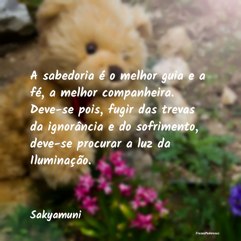 A sabedoria é o melhor guia e a fé, a melhor com... A sabedoria é o melhor guia e a fé, a melhor com...
