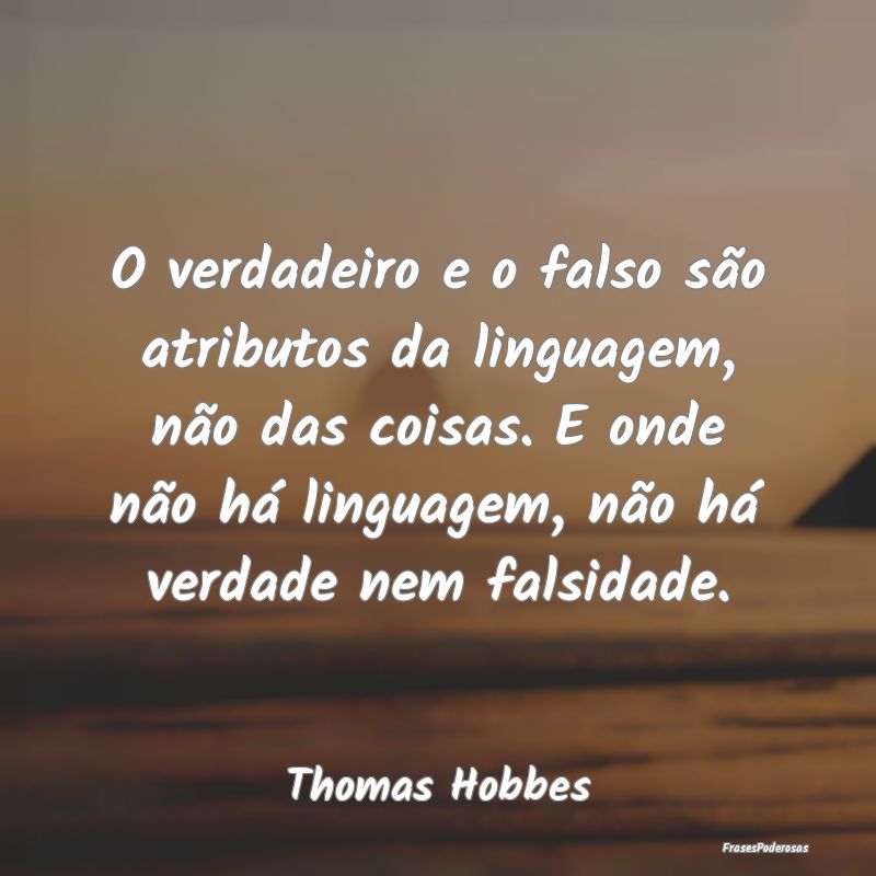 O verdadeiro e o falso são atributos da linguagem...