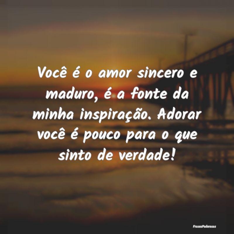 Você é o amor sincero e maduro, é a fonte da mi...