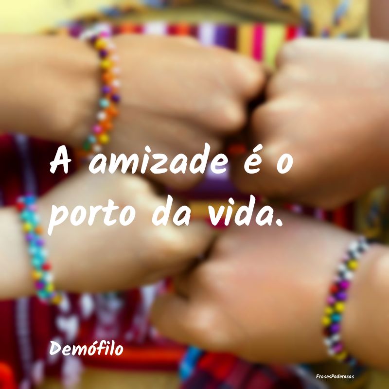 A amizade é o porto da vida....