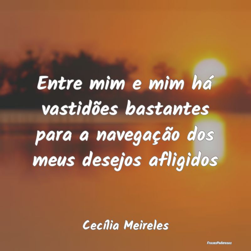 Entre mim e mim há vastidões bastantes para a na...