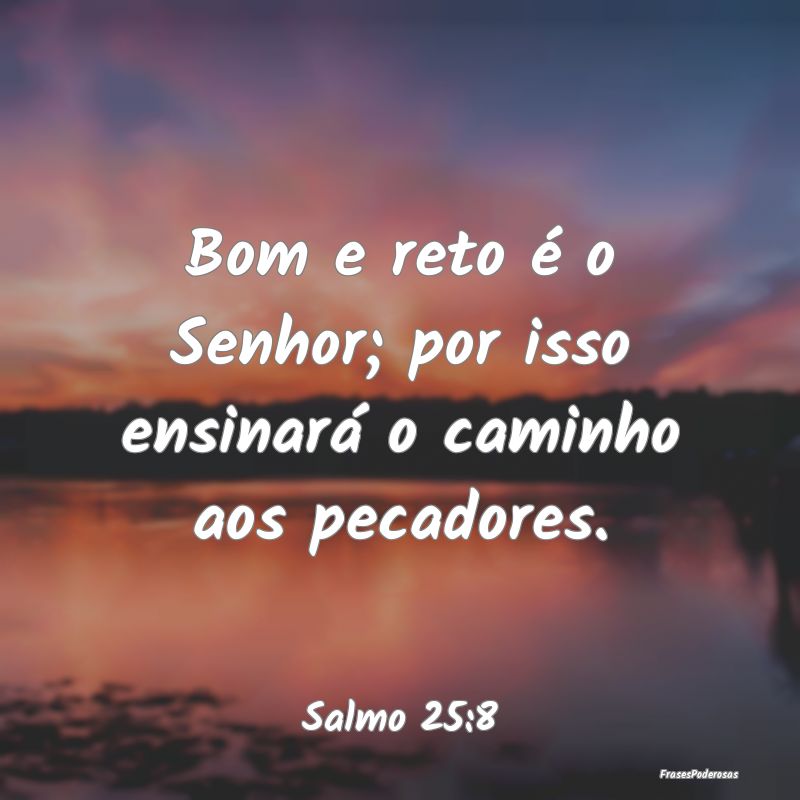 Bom e reto é o Senhor; por isso ensinará o camin...