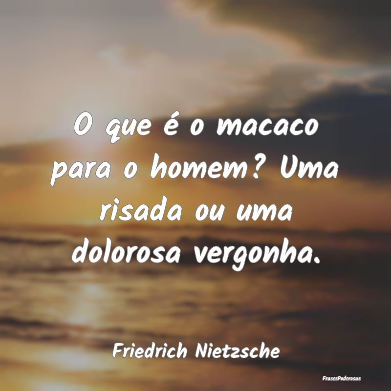O que é o macaco para o homem? Uma risada ou uma ...
