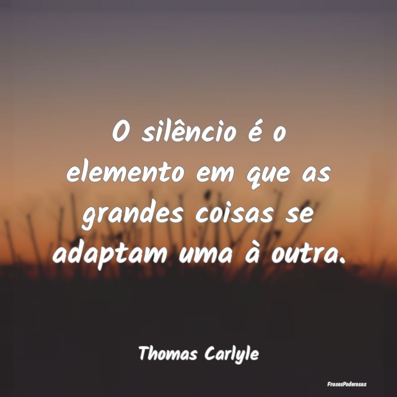 O silêncio é o elemento em que as grandes coisas...