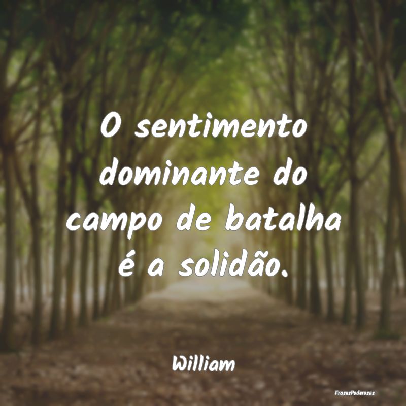 O sentimento dominante do campo de batalha é a so...