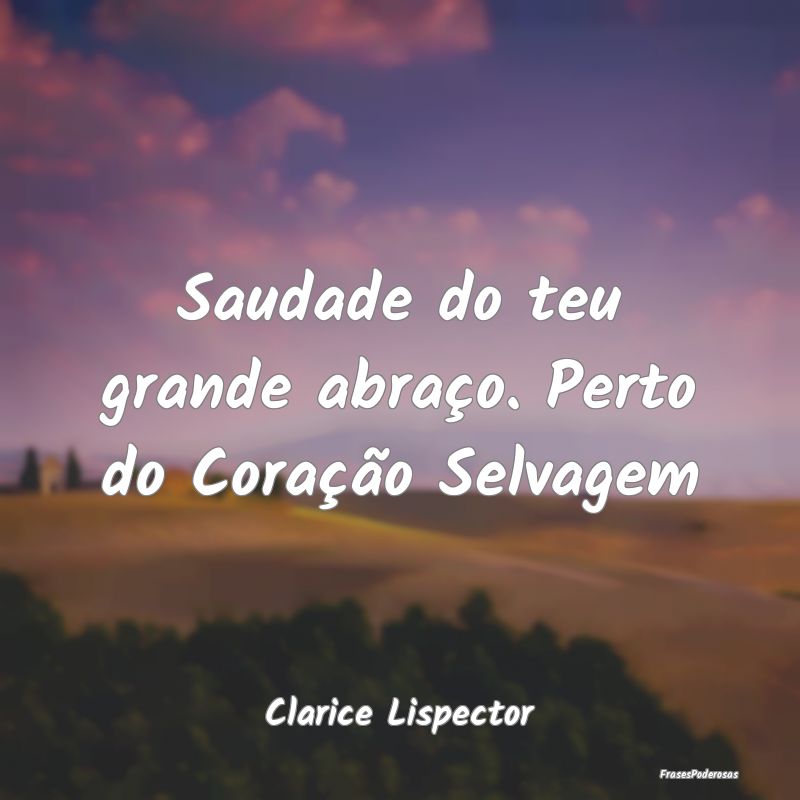 Saudade do teu grande abraço. Perto do Coração ...