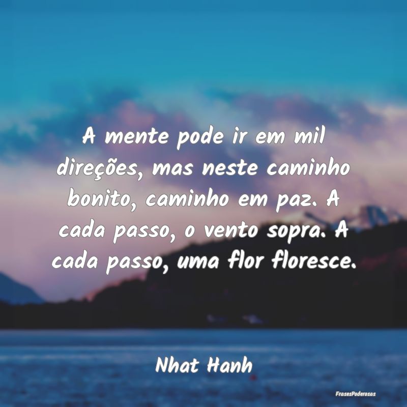 A mente pode ir em mil direções, mas neste camin... A mente pode ir em mil direções, mas neste camin...