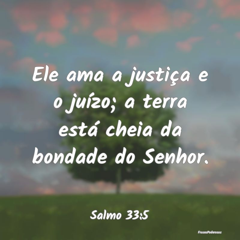 Ele ama a justiça e o juízo; a terra está cheia...