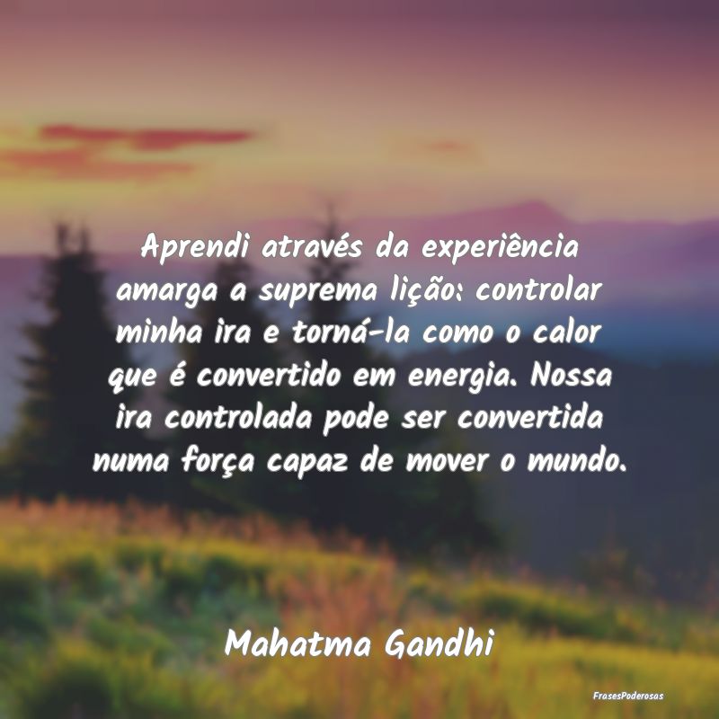 Aprendi através da experiência amarga a suprema ... Aprendi através da experiência amarga a suprema ...