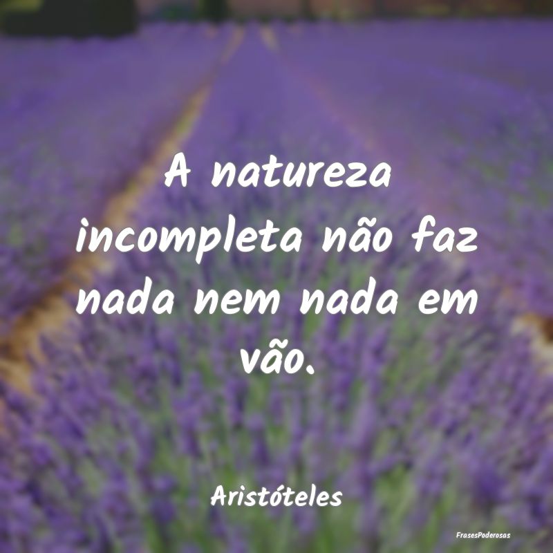 A natureza incompleta não faz nada nem nada em v...