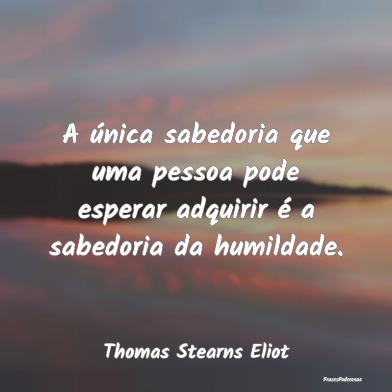 A única sabedoria que uma pessoa pode esperar adq...