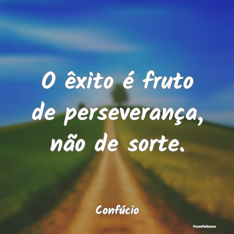 O êxito é fruto de perseverança, não de sorte....