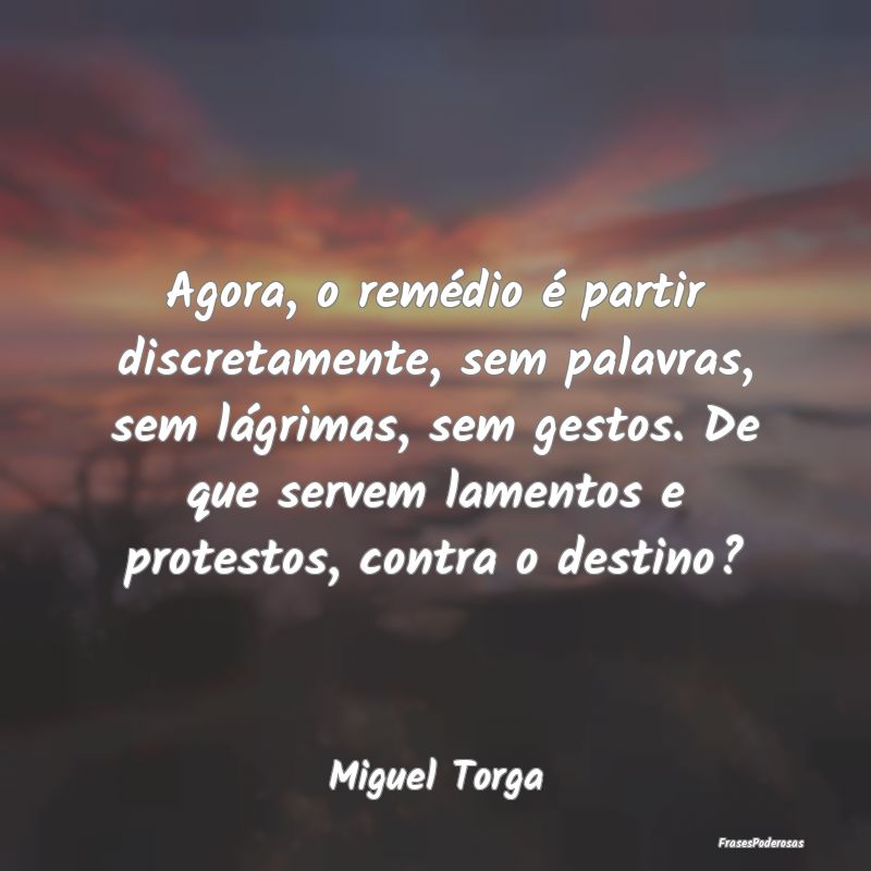 Agora, o remédio é partir discretamente, sem pal... Agora, o remédio é partir discretamente, sem pal...