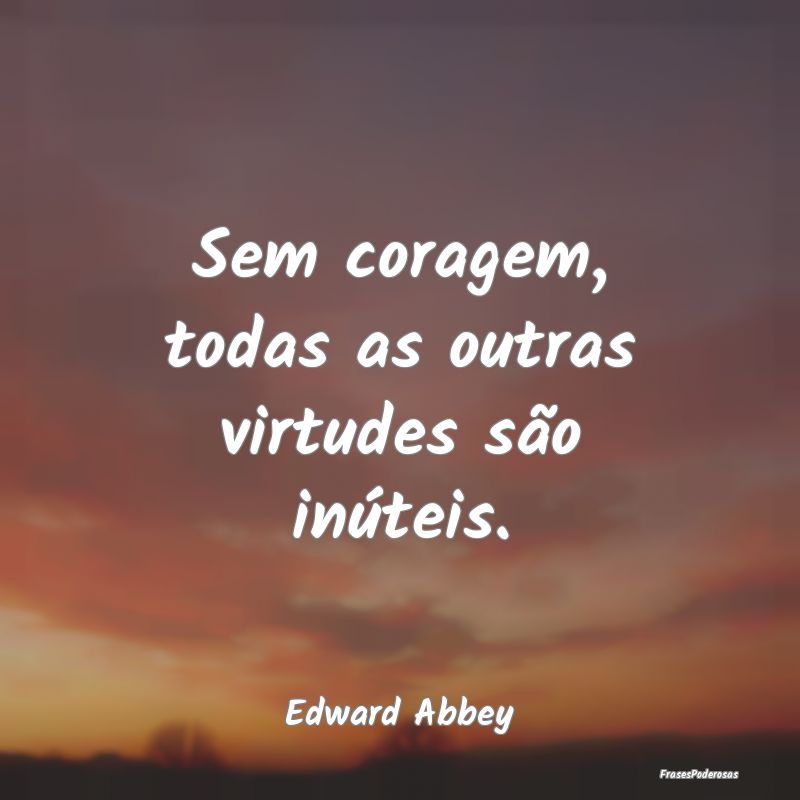 Sem coragem, todas as outras virtudes são inútei...