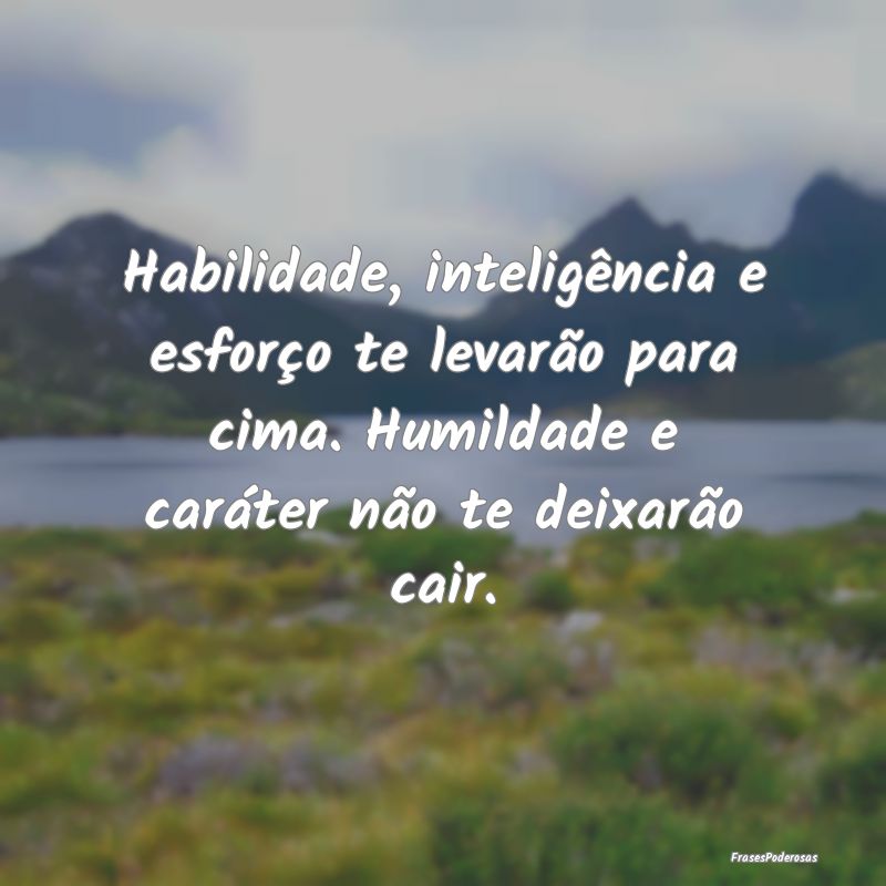 Habilidade, inteligência e esforço te levarão p... Habilidade, inteligência e esforço te levarão p...