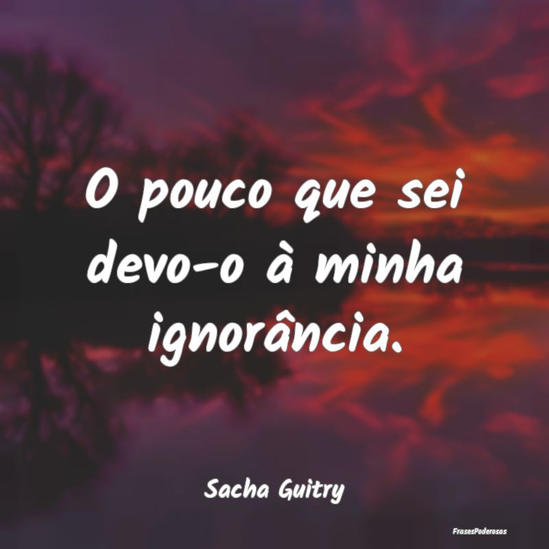 O pouco que sei devo-o à minha ignorância....