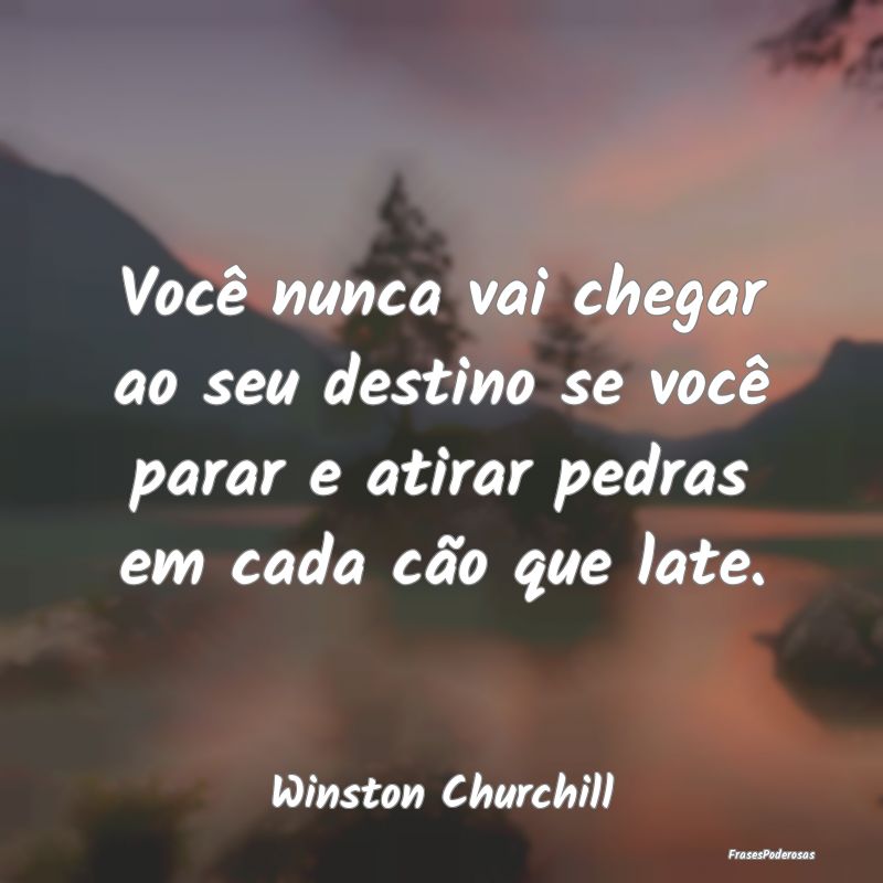 Você nunca vai chegar ao seu destino se você par...
