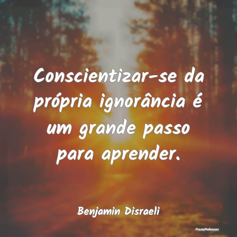 Conscientizar-se da própria ignorância é um gra...