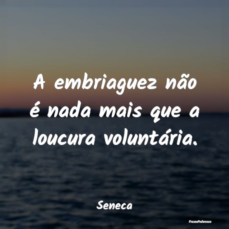 A embriaguez não é nada mais que a loucura volun...