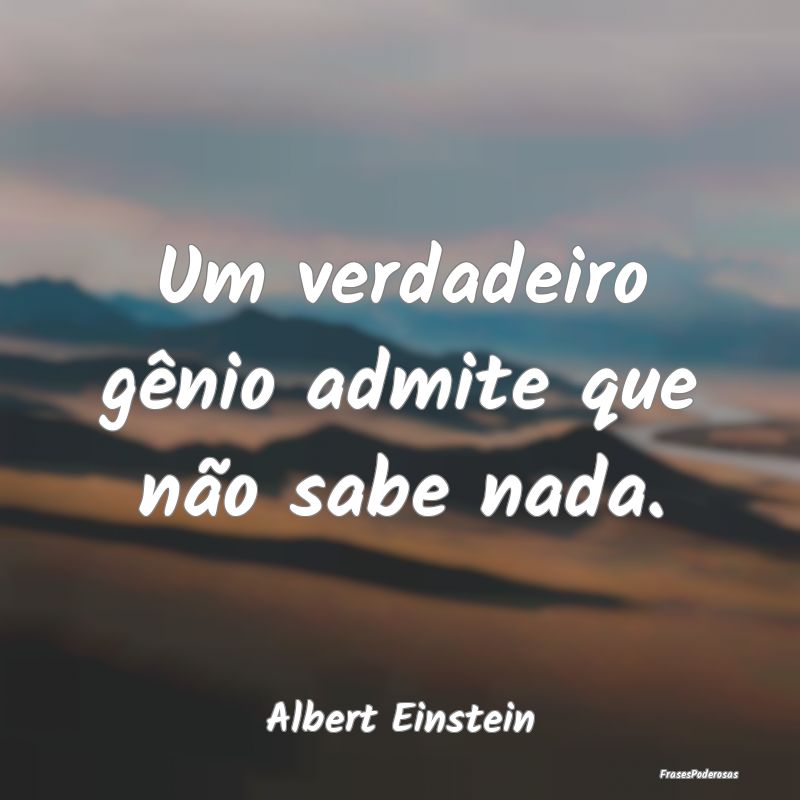 Um verdadeiro gênio admite que não sabe nada....